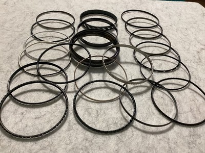 20 Brand New Bangle Bracelets Black & Silver & Copper Tone  Very Pretty Combo