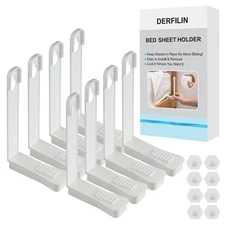 8PCS Bed Sheet Holder Clips, Lock Fitted Sheet Holder, Fits Mattresses 15 cm...