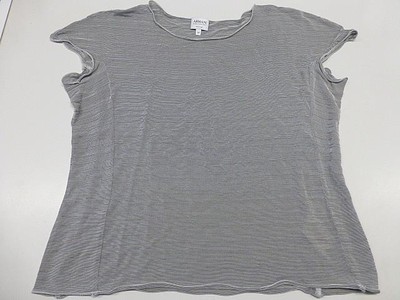 Armani Collezioni Antinea SRL Silver Gray Top Shirt Viscose Spandex Size 14