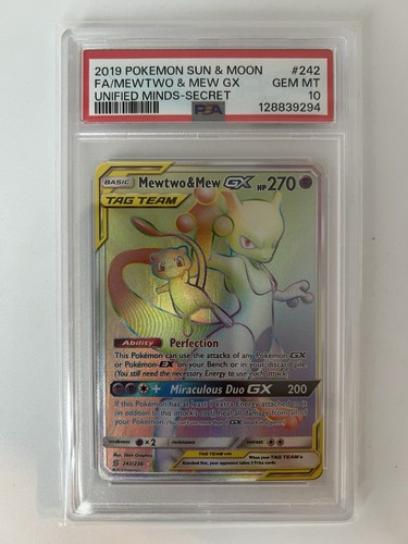Mewtwo & Mew-GX graded PSA 10 for sale on eBay