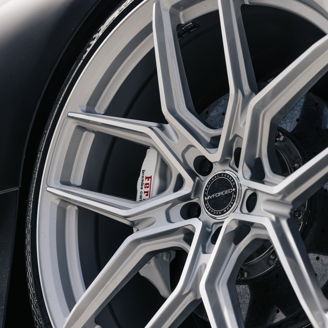 20" MV Forged MVF5 Silver 20X9 20X11 Concave Wheels Rims Fits McLaren 650S