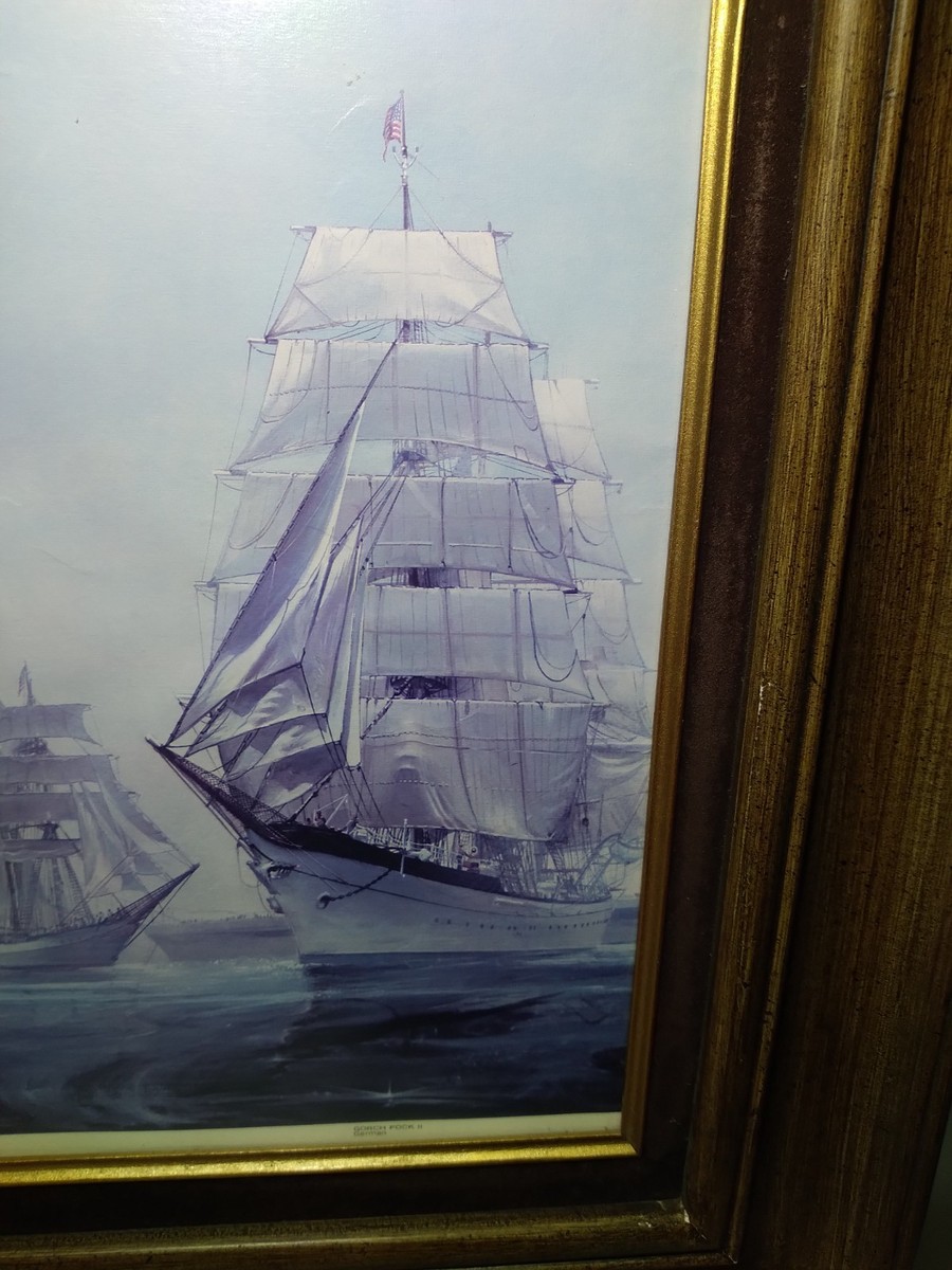 Gathering Of Ships Newport Harbor 1976 Lithograph Print Kipp
