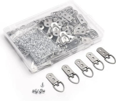 50Pcs D Ring Picture Hangers Hardware, Heavy Duty D-Rings Picture Hanging Kit wi