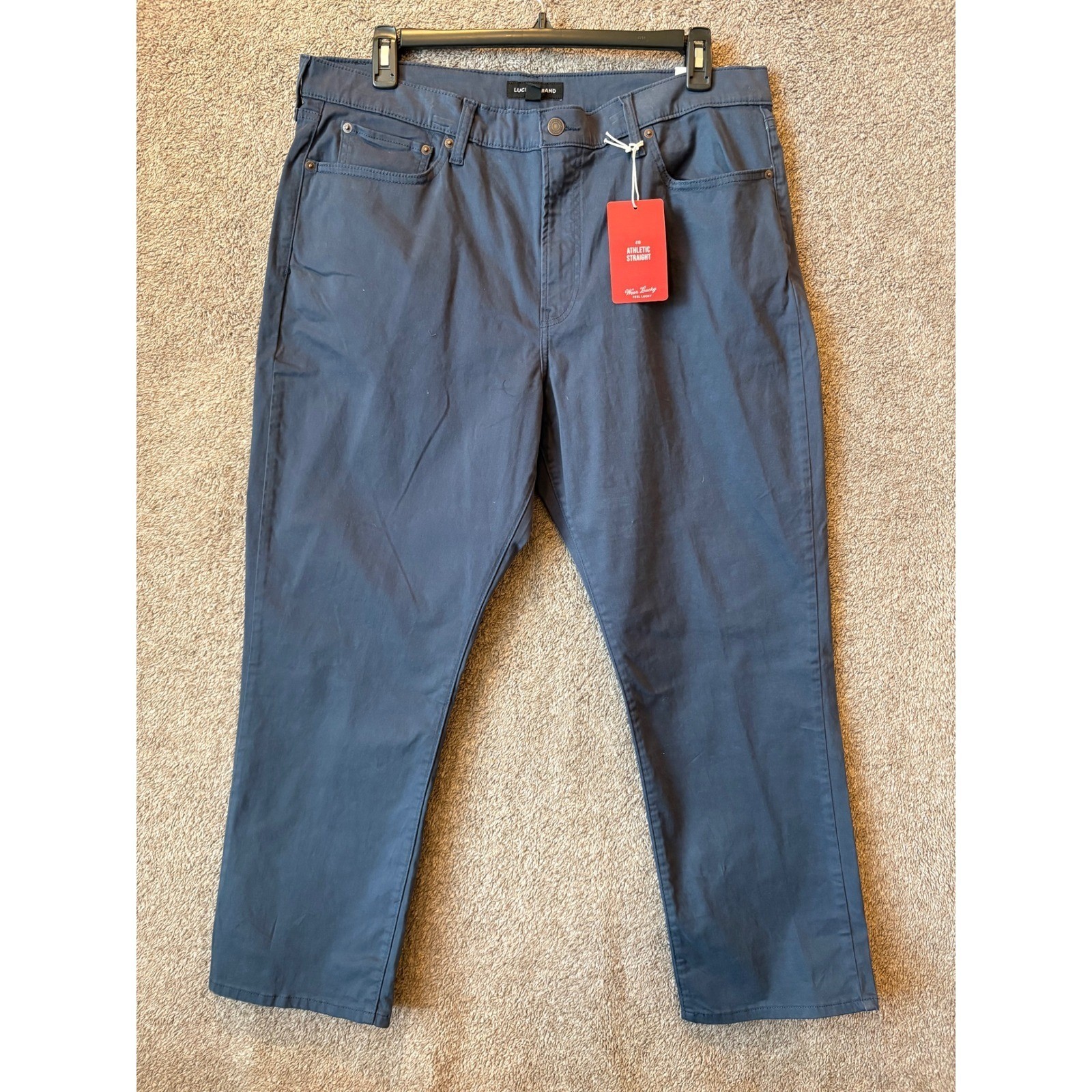 NWT Lucky Brand 410 Athletic Straight Pants Men Blue Size 38x30 Advanced Stretch
