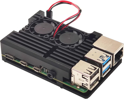 Raspberry Pi 4 Metal Case with Dual Fan, Raspberry Pi 4 Computer Model B Aluminu