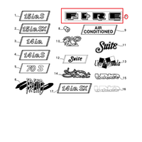 Logo Sigla Modell ''Fire'' Links Fiat Uno Fire Original 7755390