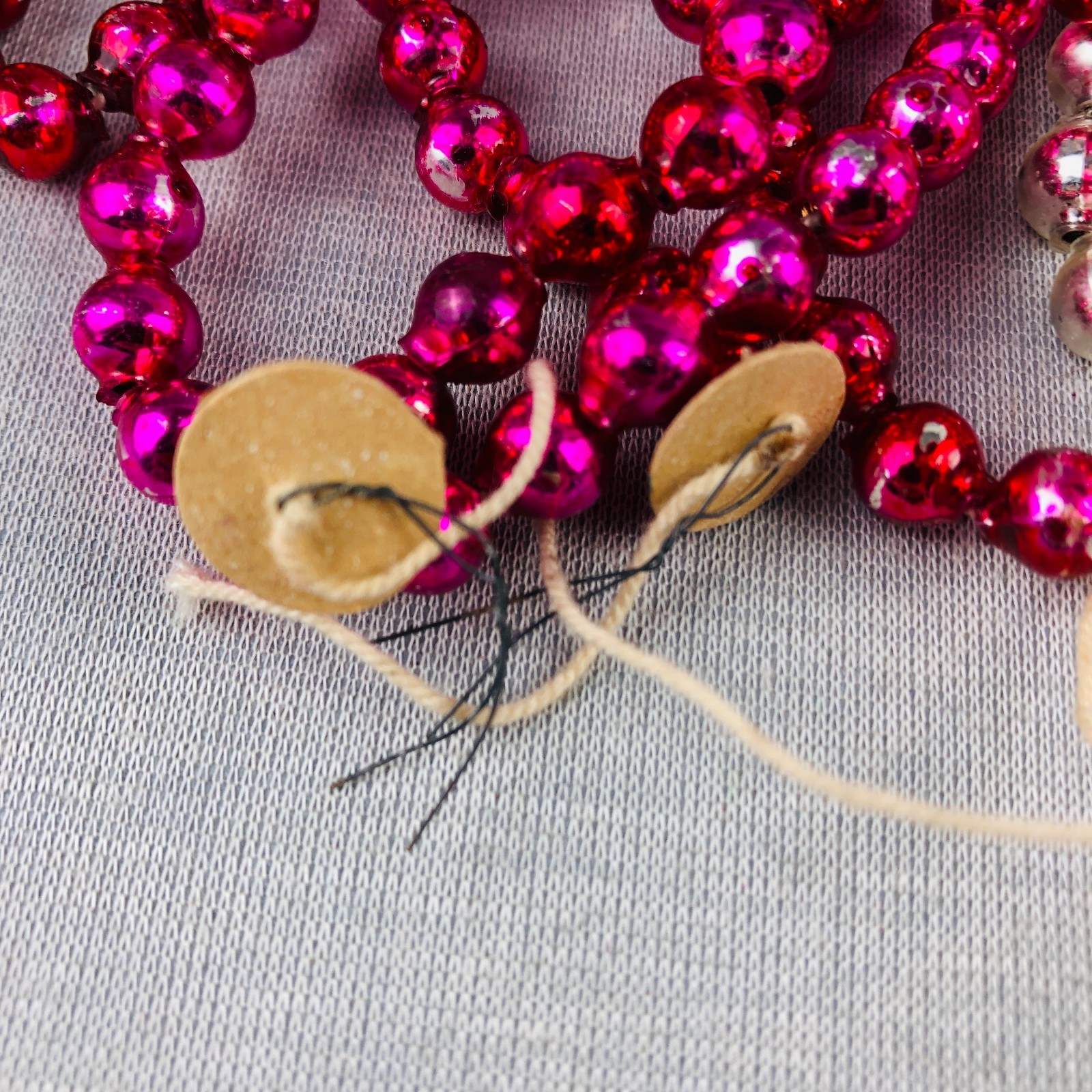 Vintage Mercury Glass Bead Garland lot Green 90" Pink 92" Silver 100" Blue 34"