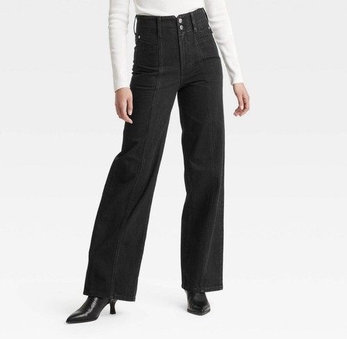 Women's High-Rise Tailored Wide Leg Jeans - Universal Thread