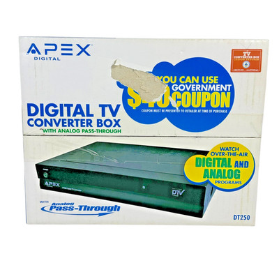 Apex DT250 Digital TV Converter Box With Analog Pass Through
