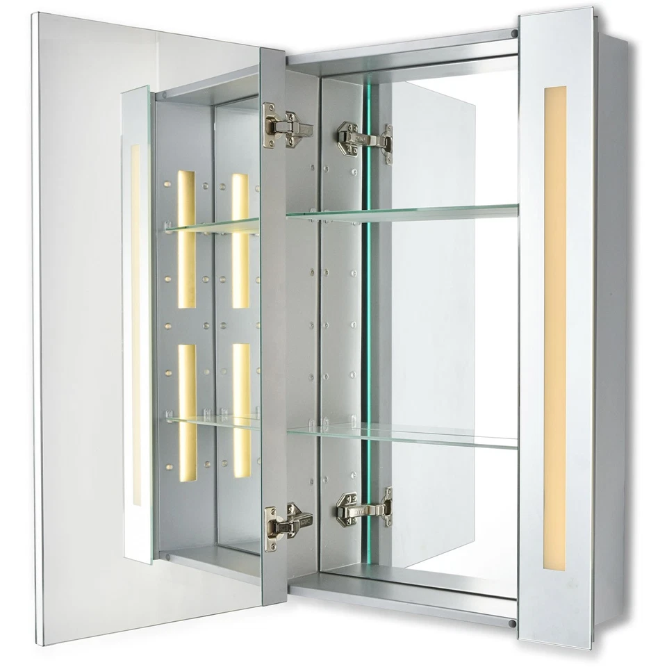 Armário espelhado elegante iluminação MRE8001 elixir prata iluminado - Imagem 3 de 4