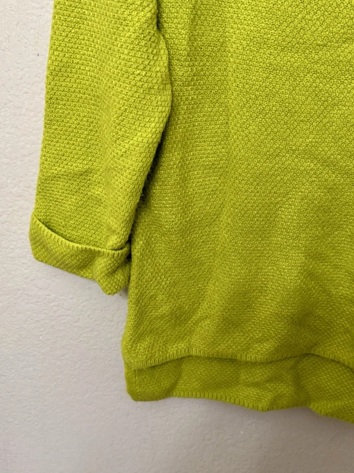 Cárdigan tejido de colección por Hampshire Studio manga 3/4 verde lima para mujer. Talla M Foto 3 de 4