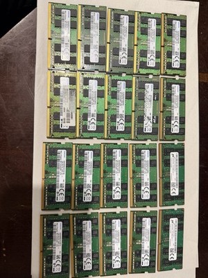 LOT OF 20 Samsung/Micron 16GB PC4-2666V DDR4 SODIMM Laptop Memory - TESTED GOOD