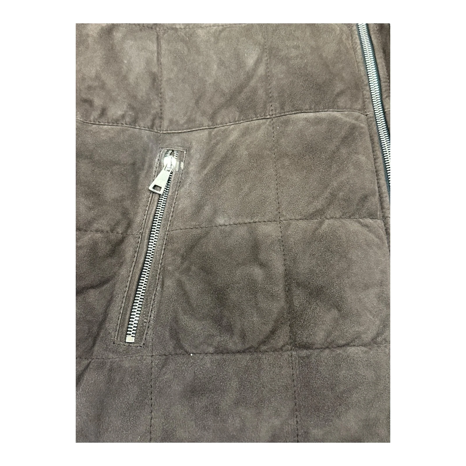 G. Inglese Italian Suede Jacket - Handmade Sartorial Bomber - Brown - Size 56 - product detail image 7