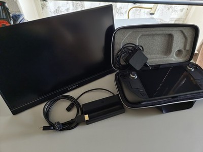 Steam Deck 512 GB Schwarz mit Original Dockingstation, Arzopa Z1FC,Case u. Kabel