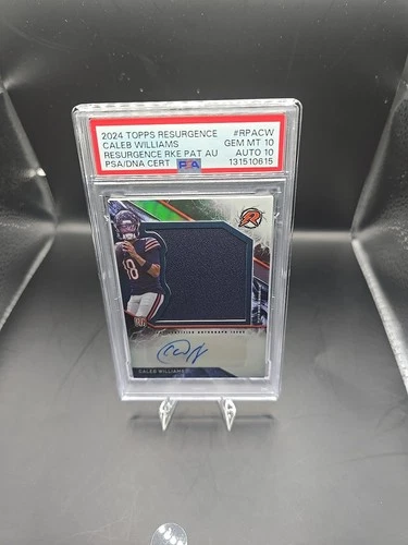 2024 Topps Resurgence RPA-CW Caleb Williams Patch-Auto RC Bears PSA 10/10. POP 2