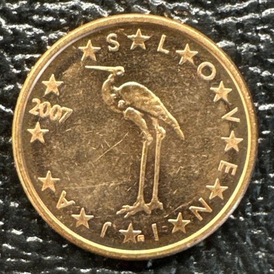 Slovenia 2007 Copper Plated Steel 1 Euro Cent. UNC BU Red. KM# 68