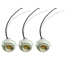 Glo-shine E12 Keyless Socket, Candelabra Sockets Porcelain Threaded with 10