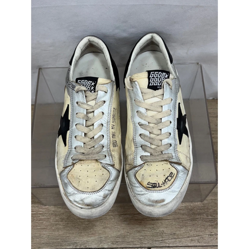 Golden Goose Stardan Sneakers Platform Silver Black Star Size 39 Low Top - Image 3 of 4