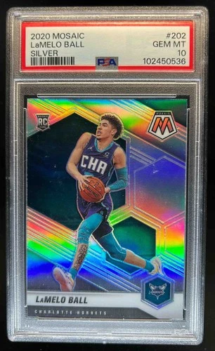 2020-21 Mosaic LaMelo Ball RC Silver Rookie #202 Hornets PSA 10