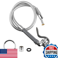 Commercial Sink Faucet Sprayer Kit, 44" Stainless Steel Hose, 1.42 GPM