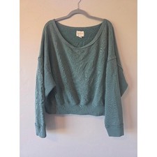 American Eagle Oversized Cropped Sweatshirt Medium Sage Green