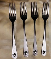 Rare Signed ONEIDA SATIN JUPITER DINNER FORKS...