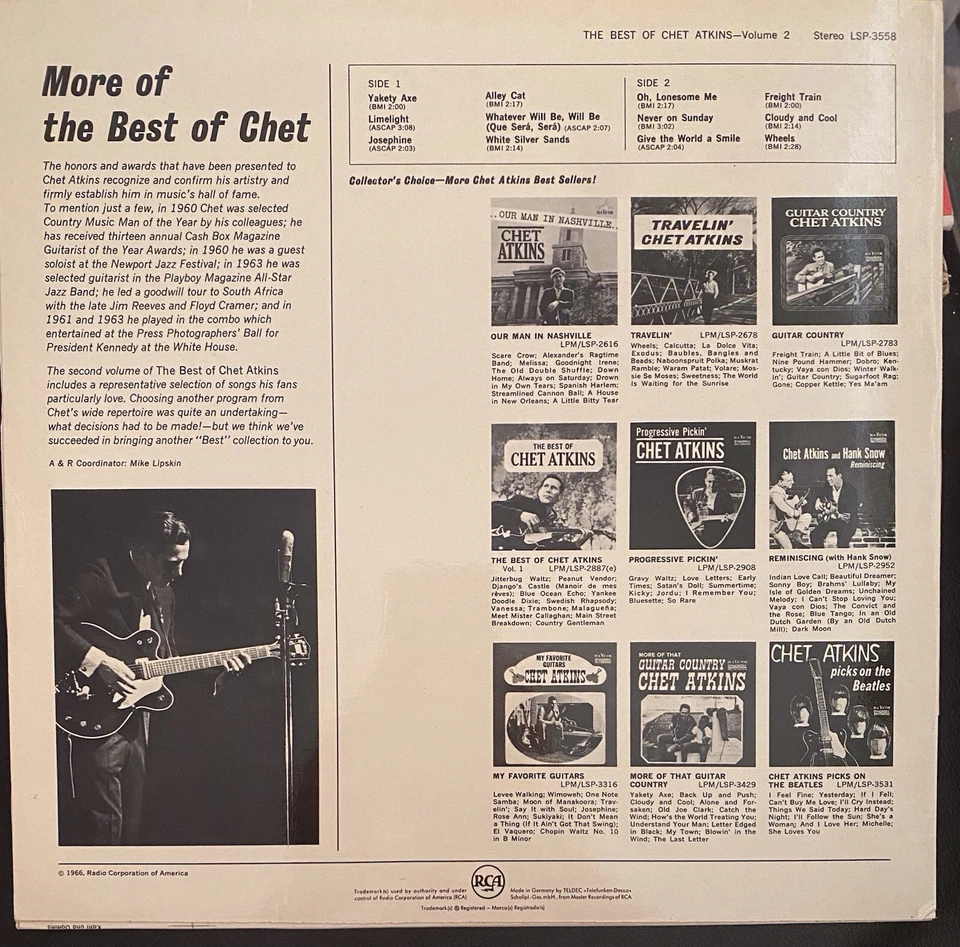 Chet Atkins, The Best Of Chet Atkins Volume 2, Stereo NM- - Image 2 of 4