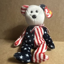 Ty Beanie Babies Spangle Patriotic Bear Plush 1999 Retired