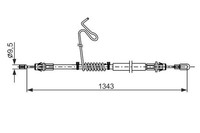 Bosch 1 987 482 883 Seilzug, Feststellbremse Hinten Links FüR Ford