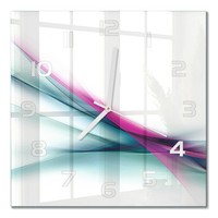 Glas-Wanduhr Glasuhr Aus GehäRtetem Glas Wellenabstraktion WeißE Zeiger 30X30 Cm