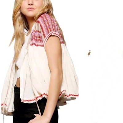 Anthropologie Ophelia Moon Hippie Boho Indie Festival Jacket Open Top S Gauzy