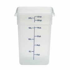 New 22 qt Cambro CamSquare Square Food Container Translucent Polycarbonate Blue