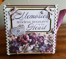 MEMORIES ARE TREASURES Junk Journal Folio Album 2 Signature w/ Ephemera 6.5x6.5"