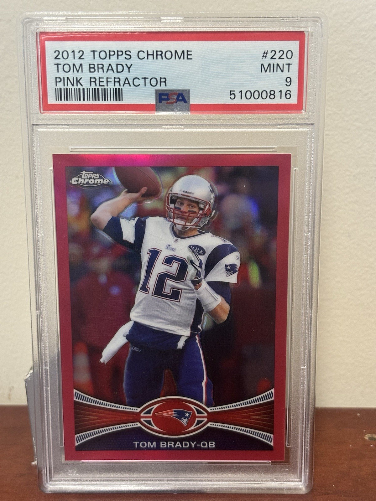 2012 Topps Chrome - Tom Brady #220 Pink Refractor 2/399