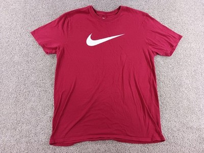 The Nike Tee Athletic Cut Large Mens Short Sleeve T-Shirt Red