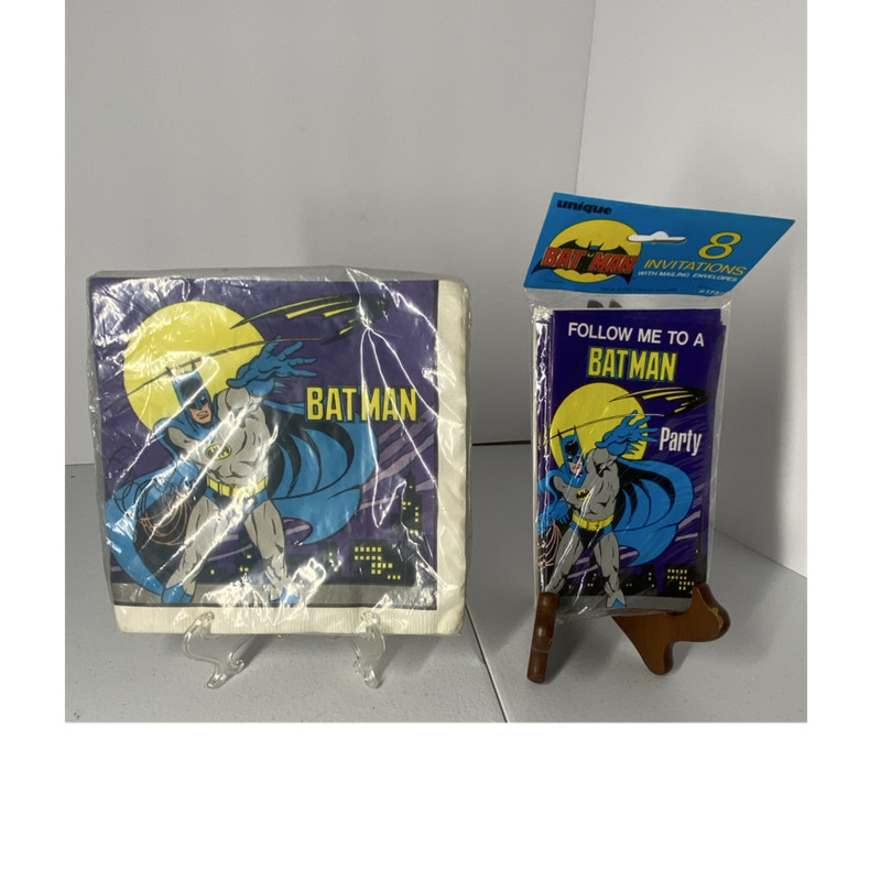 Unique Batman Vintage Party Invitations & Napkins Retro 1982&1989 NOS