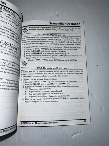 Yaesu FT-100D Original Instruction Manual - Picture 13 of 23