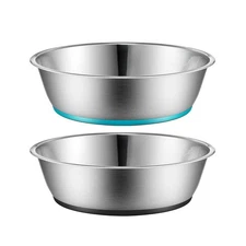 Lightweight Stainless Steel Dog Bowls 6 Cup Capacity 2 PCS Set for Food Water