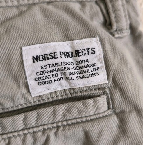 NORSE PROJECTS Men's AROS Slim Light Twill Chino Pants in Light Gray Size 32 - Picture 5 of 8