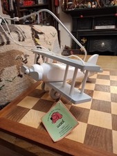 Kinder Deckenlampe Leuchte Holz Flugzeug grau & weiß von waldi-leuchten Neu mit Etikett