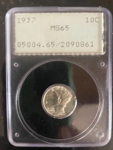 1937 Mercury Dime 10C PCGS MS65