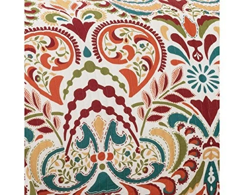  Clara Quilt 3 Piece Reversible Bedding Set King Turquiose & Tangerine - Image 3 of 3