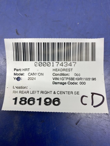 2024 GMC CANYON OEM REAR LEFT RIGHT & CENTER SEAT HEADREST SET (3) | JET BLACK - Picture 18 of 18