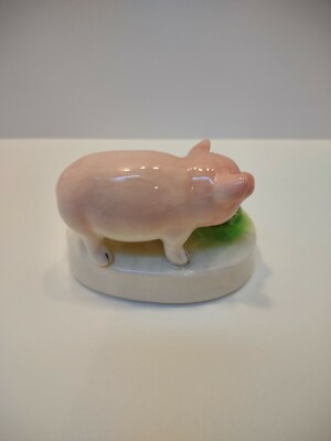 Vintage Mama and Baby Pig With Flowers and Fence Figurine | eBay