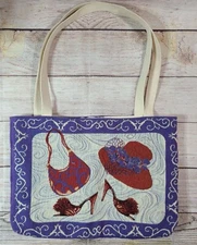 Red Hat Society Paint the Town Red Tapestry Shoulder Tote Bag Lined Made in USA