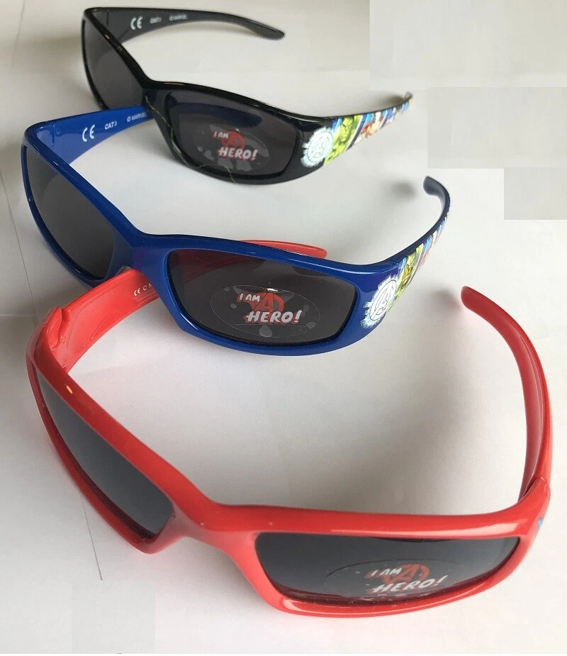 Lunettes De Soleil Avengers Pour Garçon 3-6 Ans Rouge Noir Bleu - Photo 1/1