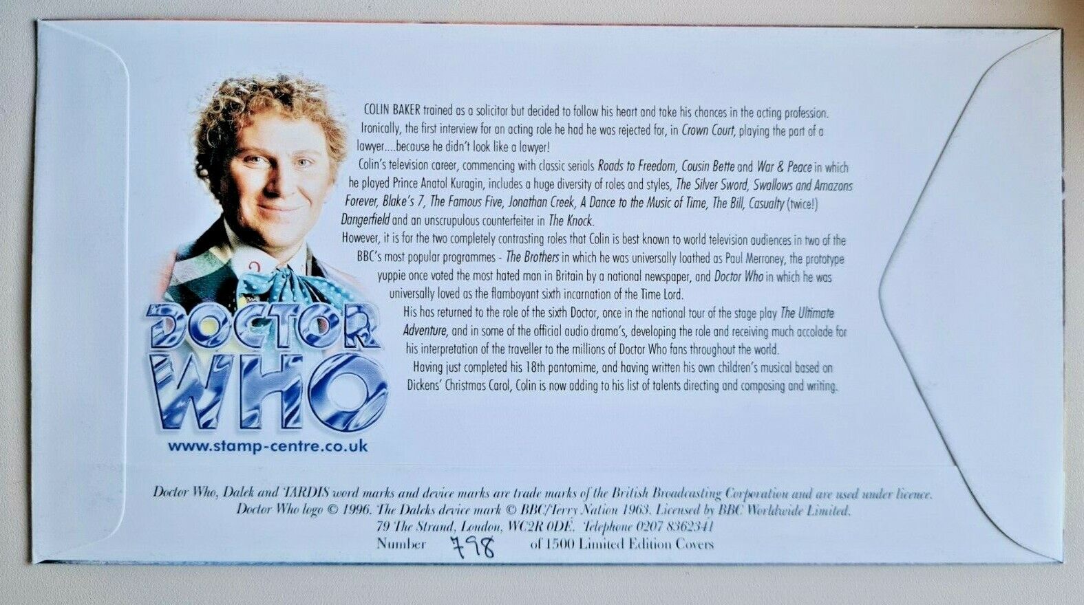 DR/DOCTOR WHO - CLASSIC DOCTOR WHO AUTOGRAPHED/SIGNED COMMERATIVE STAMP COVERS - Picture 112 of 138