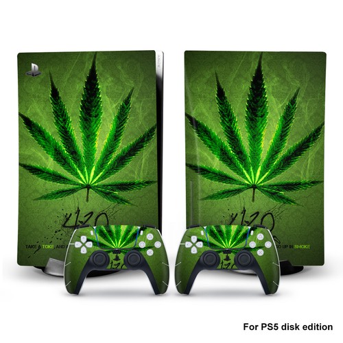 Weed Grun PS5 Disk Skin Sticker Aufkleber Decal Wrap Controller Console - Bild 2 von 11
