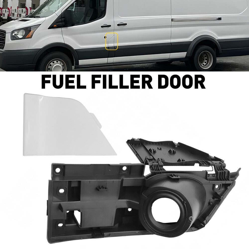 Fuel Filler Gas Cap Door Lid Housing & White Cap For 15-23 Ford Transit 150 250