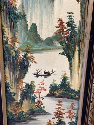RARE Vintage Set Of 3 CHAO CHIH SHEN - Oil Paintings 3 Of 4 Seasons Signed - Picture 4 of 14